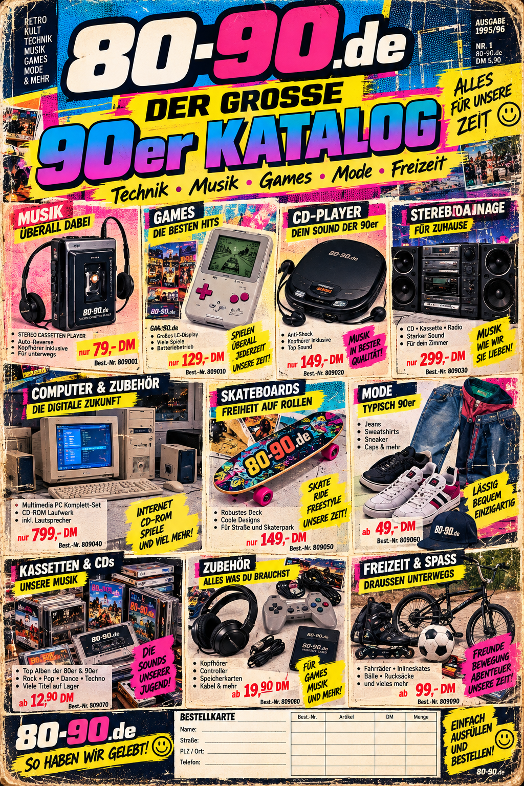 80-90.de Retro-Katalog – Magazinmotiv zu vergessenen Dingen der 80er und 90er