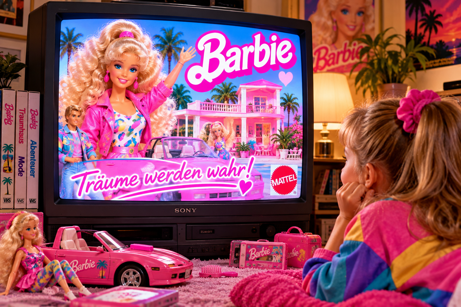Barbie-Werbung im Stil eines nostalgischen 80er- und 90er-Jahre-Fernsehspots