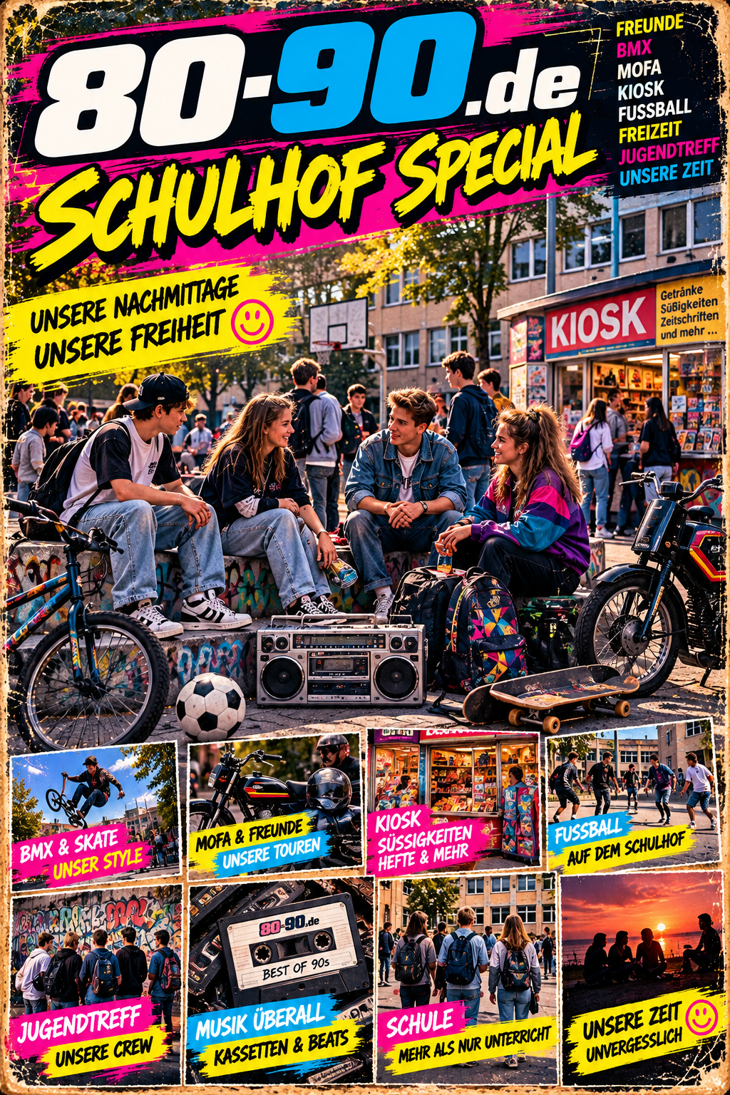 80-90.de Schulhof Special – Magazinmotiv über Schulhof und Jugendtreff