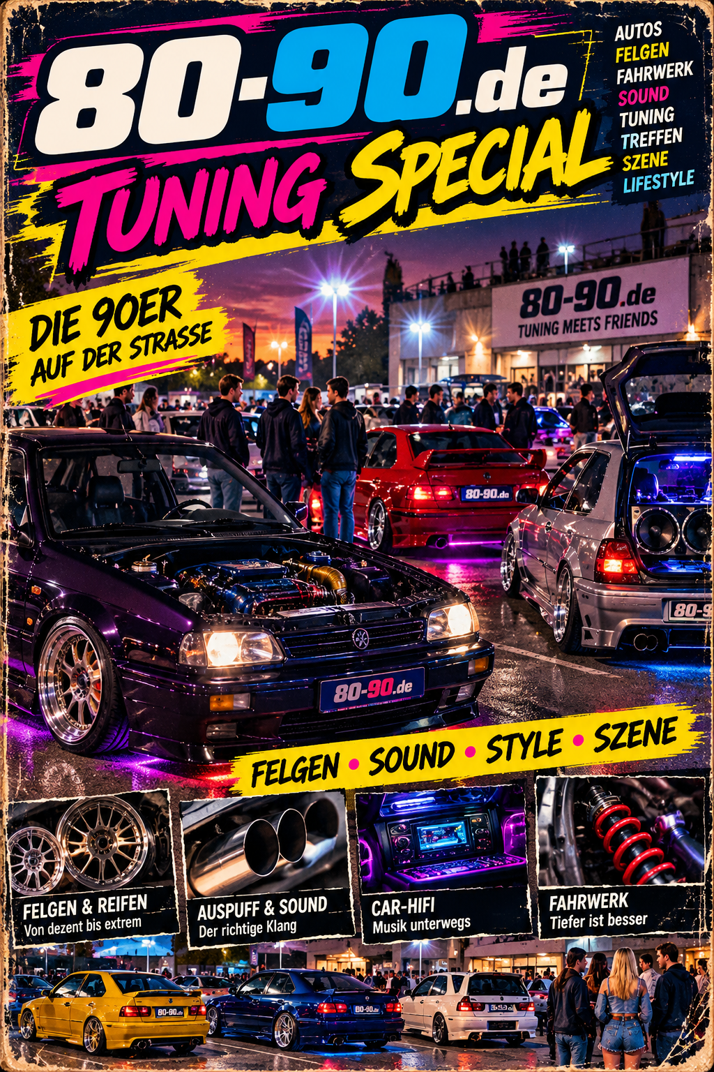 80-90.de Tuning Special – Magazinmotiv mit Kultautos der 90er