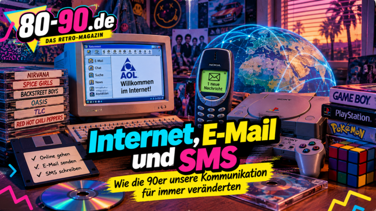 Vorschaubild des Retro-Magazins 80-90.de über Internet, E-Mail und SMS in den 90er-Jahren