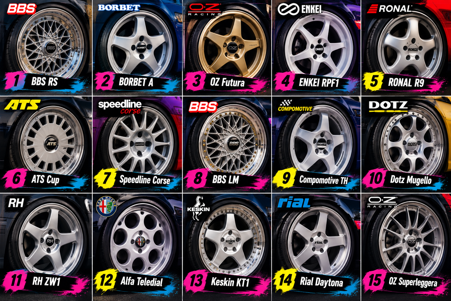 15 typische Felgen und Felgendesigns aus der Tuning-Szene der 90er