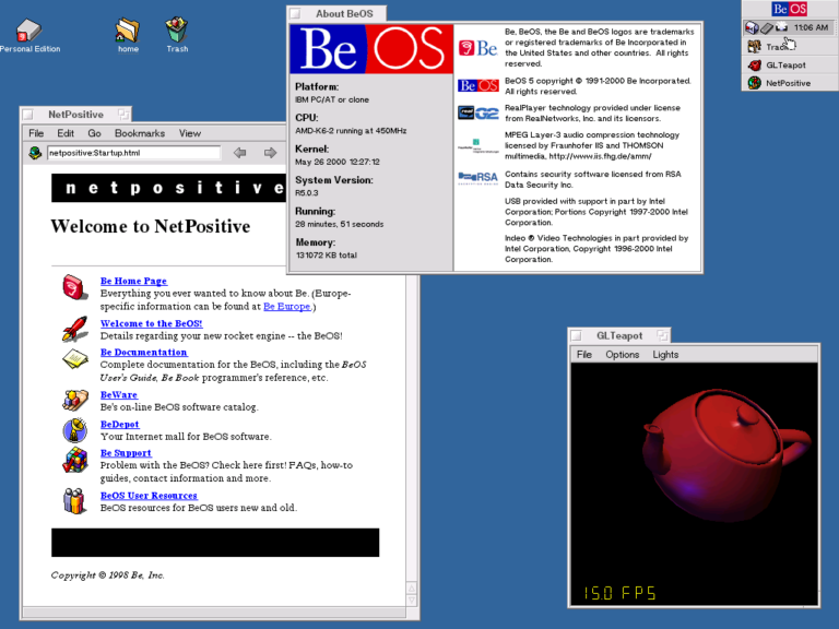 BeOS Desktop – ein alternatives Betriebssystem der 90er.