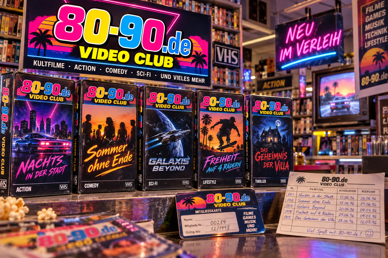 80-90.de Video Club – eigenes Magazinmotiv zur Videothek der 80er und 90er
