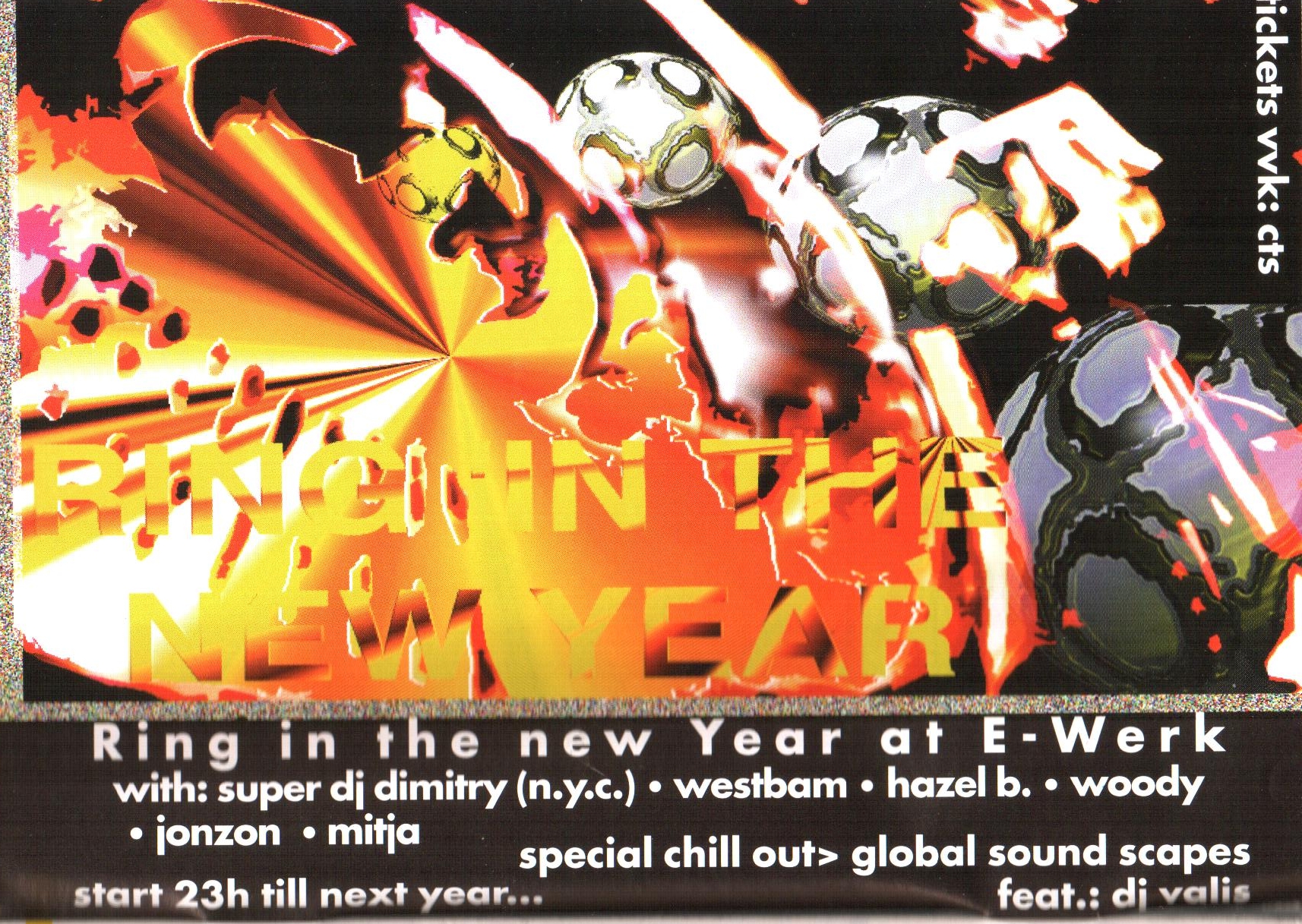 Historischer Techno-Flyer für das E-Werk Berlin, 1995