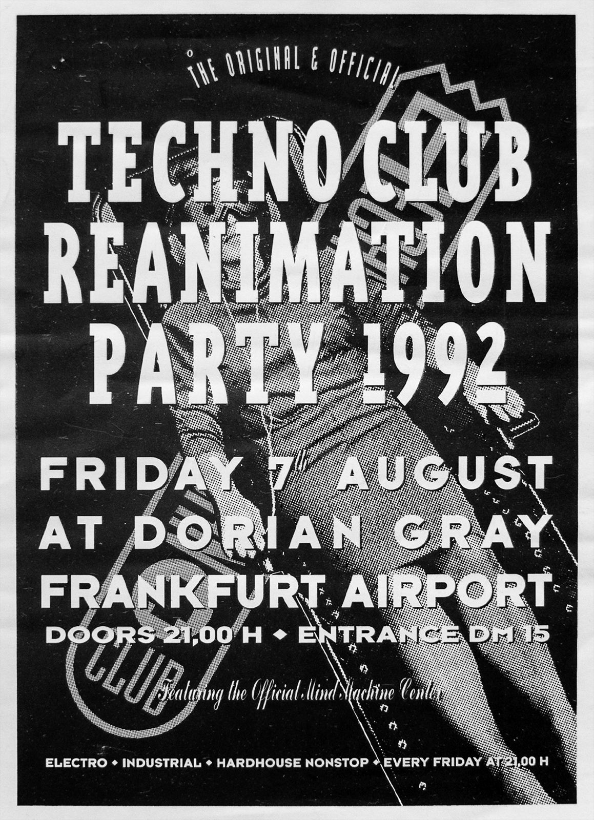 Techno-Party-Flyer aus dem Dorian Gray in Frankfurt 1992