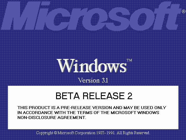 Windows 3.1 Bootscreen aus der frühen 90er-PC-Zeit.